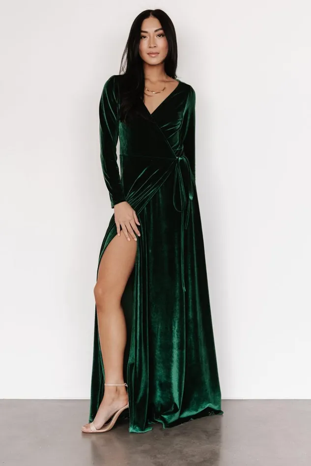Baltic Born Maxi Dresses Esmerelda Velvet Wrap Maxi Dress Forest 8211 Women Baltic Born Maxi Dresses Esmerelda Velvet Wrap Maxi Dress Forest 8211 Women