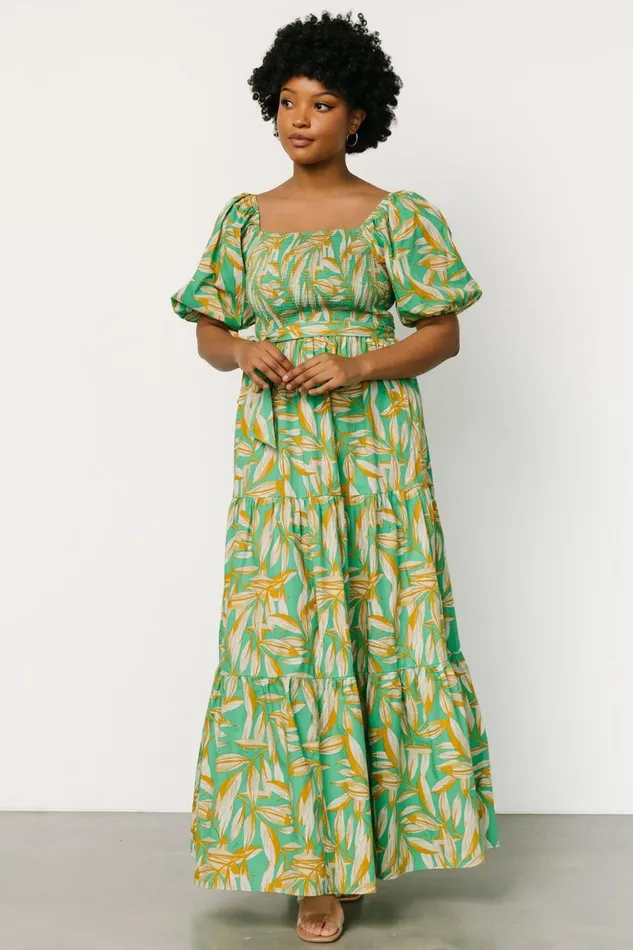 Baltic Born Maxi Dresses Forsythe Smocked Maxi Dress Green Print 8211 Women Baltic Born Maxi Dresses Forsythe Smocked Maxi Dress Green Print 8211 Women