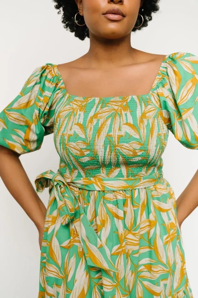 Baltic Born Maxi Dresses Forsythe Smocked Maxi Dress Green Print 8211 Women Baltic Born Maxi Dresses Forsythe Smocked Maxi Dress Green Print 8211 Women