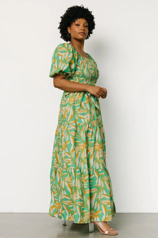 Baltic Born Maxi Dresses Forsythe Smocked Maxi Dress Green Print 8211 Women Baltic Born Maxi Dresses Forsythe Smocked Maxi Dress Green Print 8211 Women