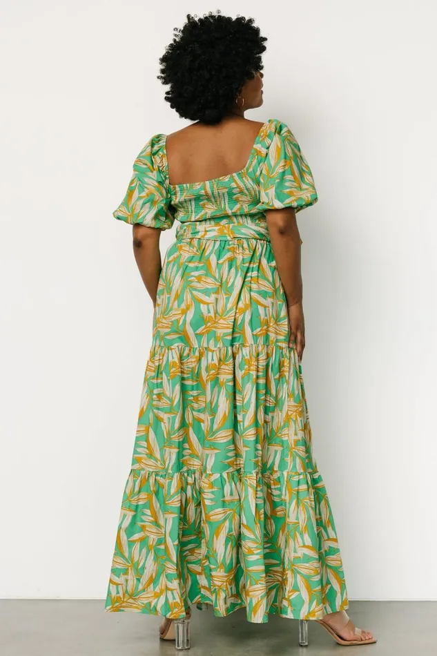 Baltic Born Maxi Dresses Forsythe Smocked Maxi Dress Green Print 8211 Women Baltic Born Maxi Dresses Forsythe Smocked Maxi Dress Green Print 8211 Women
