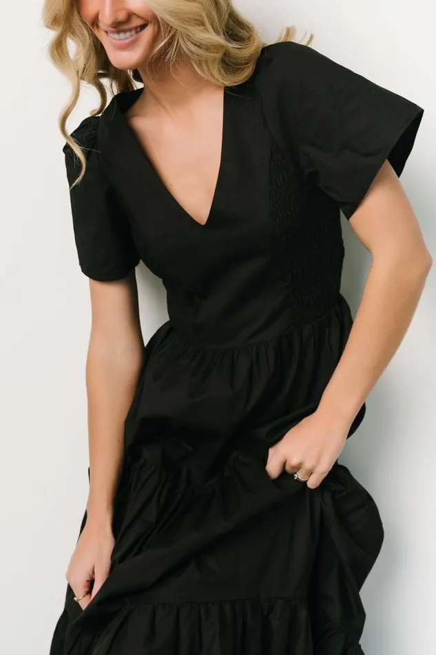 Baltic Born Maxi Dresses Johanne Poplin Dress Black 8211 Women Baltic Born Maxi Dresses Johanne Poplin Dress Black 8211 Women