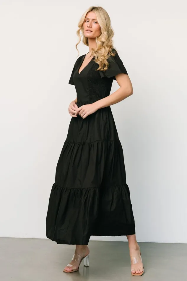 Baltic Born Maxi Dresses Johanne Poplin Dress Black 8211 Women Baltic Born Maxi Dresses Johanne Poplin Dress Black 8211 Women
