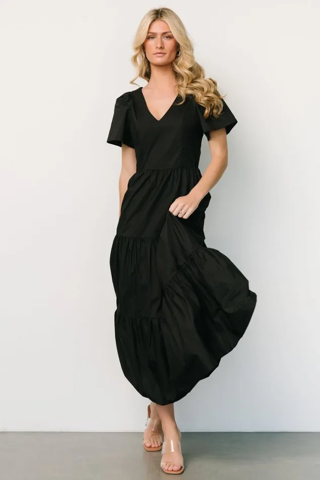 Baltic Born Maxi Dresses Johanne Poplin Dress Black 8211 Women Baltic Born Maxi Dresses Johanne Poplin Dress Black 8211 Women