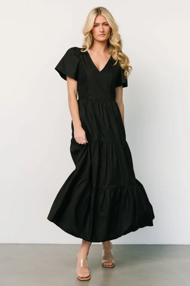 Baltic Born Maxi Dresses Johanne Poplin Dress Black 8211 Women Baltic Born Maxi Dresses Johanne Poplin Dress Black 8211 Women
