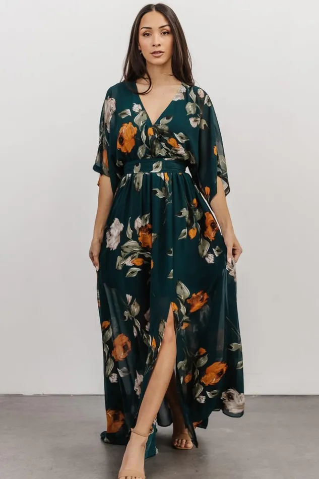 Baltic Born Maxi Dresses Kia Kimono Maxi Dress Deep Topaz Floral 8211 Women Baltic Born Maxi Dresses Kia Kimono Maxi Dress Deep Topaz Floral 8211 Women