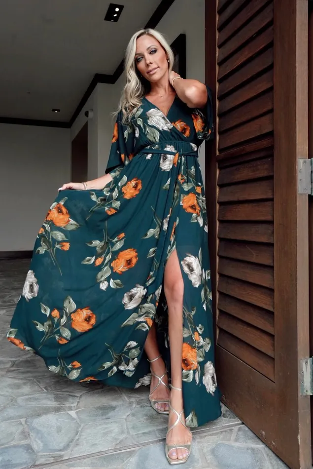 Baltic Born Maxi Dresses Kia Kimono Maxi Dress Deep Topaz Floral 8211 Women Baltic Born Maxi Dresses Kia Kimono Maxi Dress Deep Topaz Floral 8211 Women
