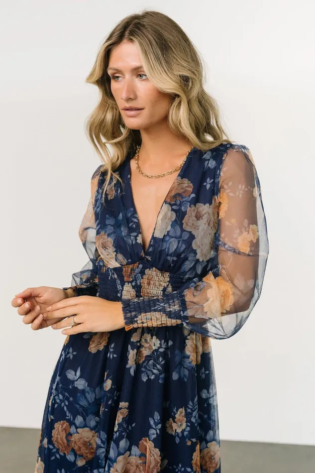 Baltic Born Maxi Dresses Layla Tulle Maxi Dress Blue Golden Floral 8211 Women Baltic Born Maxi Dresses Layla Tulle Maxi Dress Blue Golden Floral 8211 Women