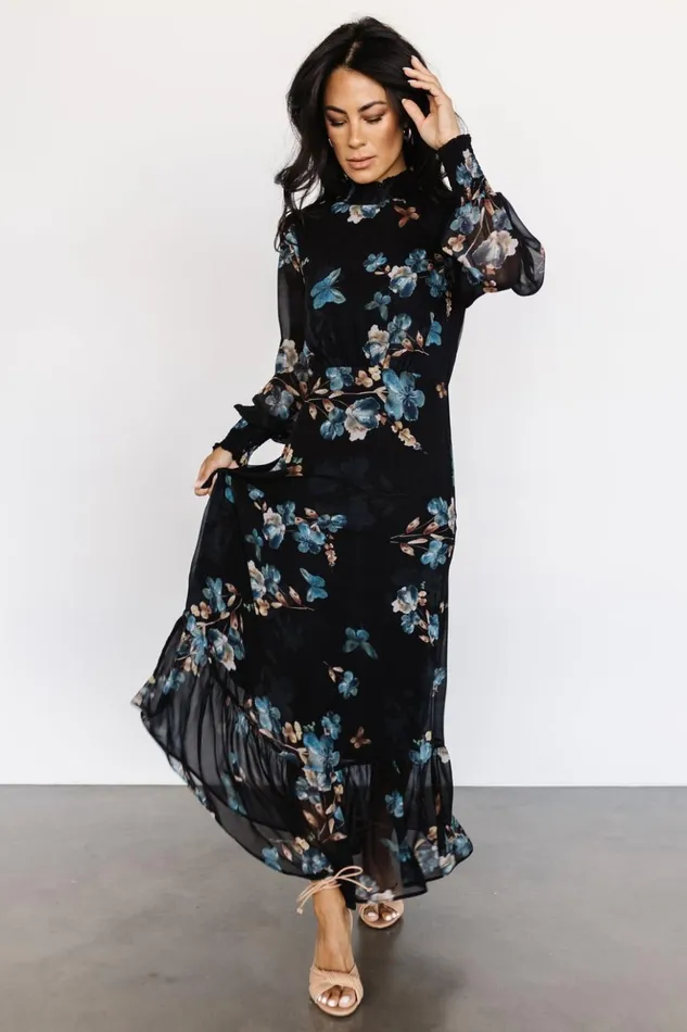 Baltic Born Maxi Dresses Luciana Maxi Dress Black Blue 8211 Women Baltic Born Maxi Dresses Luciana Maxi Dress Black Blue 8211 Women