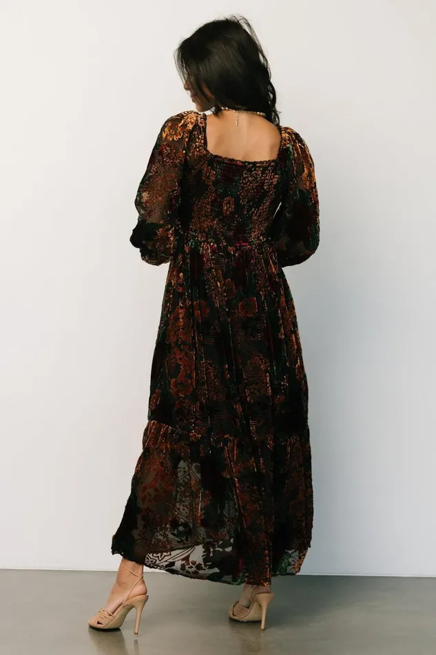 Baltic Born Maxi Dresses Marlow Velvet Embossed Dress Black Multi 8211 Women Baltic Born Maxi Dresses Marlow Velvet Embossed Dress Black Multi 8211 Women