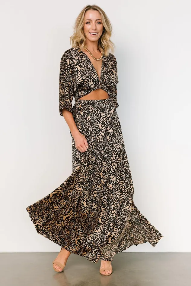 Baltic Born Maxi Dresses Morlana Maxi Dress Black Tan Print 8211 Women Baltic Born Maxi Dresses Morlana Maxi Dress Black Tan Print 8211 Women