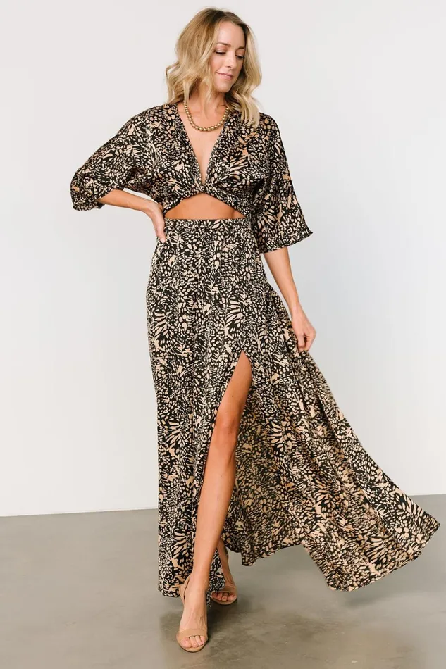 Baltic Born Maxi Dresses Morlana Maxi Dress Black Tan Print 8211 Women Baltic Born Maxi Dresses Morlana Maxi Dress Black Tan Print 8211 Women