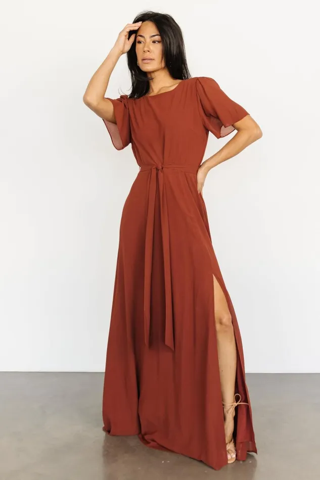 Baltic Born Maxi Dresses Naomi Short Sleeve Maxi Dress Cinnamon 8211 Women Baltic Born Maxi Dresses Naomi Short Sleeve Maxi Dress Cinnamon 8211 Women