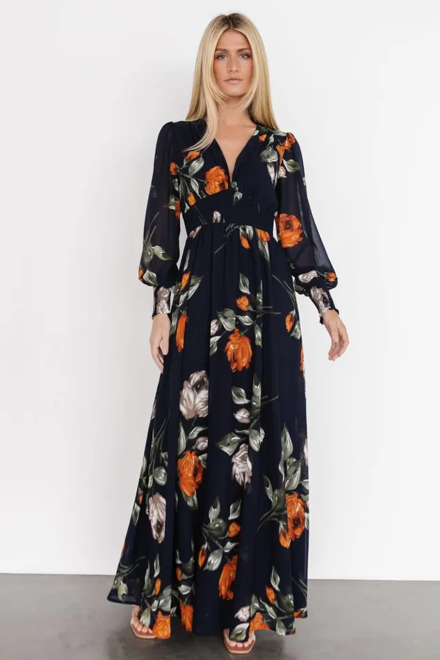 Baltic Born Maxi Dresses Olivia Maxi Dress Midnight Navy Floral 8211 Women Baltic Born Maxi Dresses Olivia Maxi Dress Midnight Navy Floral 8211 Women
