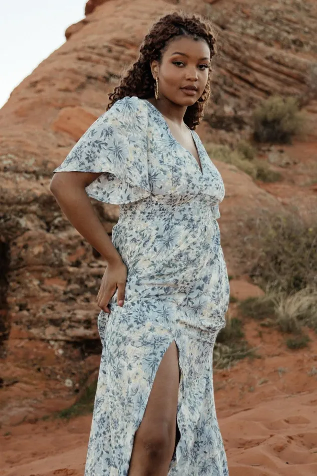 Baltic Born Maxi Dresses Verona Smocked Maxi Dress White Blue Print 8211 Women Baltic Born Maxi Dresses Verona Smocked Maxi Dress White Blue Print 8211 Women