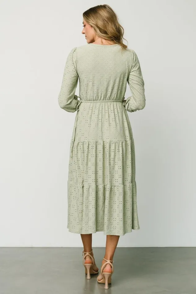 Baltic Born Midi Dresses Carey Button Down Tiered Dress Light Sage 8211 Women Baltic Born Midi Dresses Carey Button Down Tiered Dress Light Sage 8211 Women