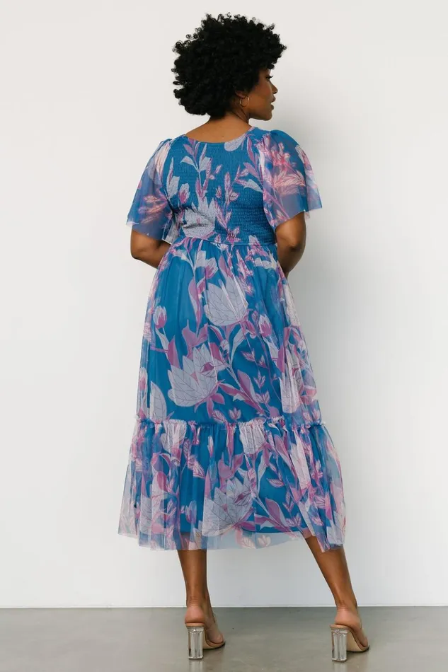 Baltic Born Midi Dresses Gracie Tulle Dress Blue Pink Floral 8211 Women Baltic Born Midi Dresses Gracie Tulle Dress Blue Pink Floral 8211 Women