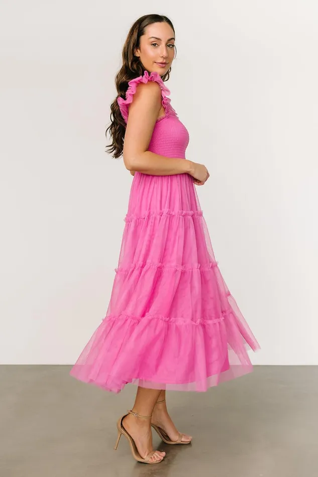 Baltic Born Midi Dresses Mindi Tulle Midi Dress Pink 8211 Women Baltic Born Midi Dresses Mindi Tulle Midi Dress Pink 8211 Women