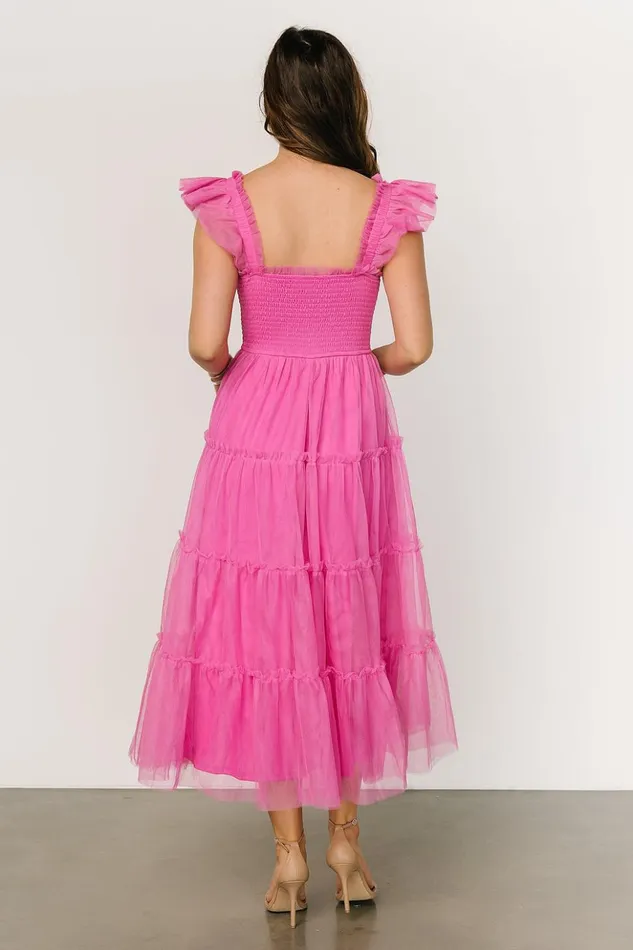 Baltic Born Midi Dresses Mindi Tulle Midi Dress Pink 8211 Women Baltic Born Midi Dresses Mindi Tulle Midi Dress Pink 8211 Women