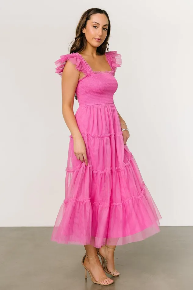 Baltic Born Midi Dresses Mindi Tulle Midi Dress Pink 8211 Women Baltic Born Midi Dresses Mindi Tulle Midi Dress Pink 8211 Women