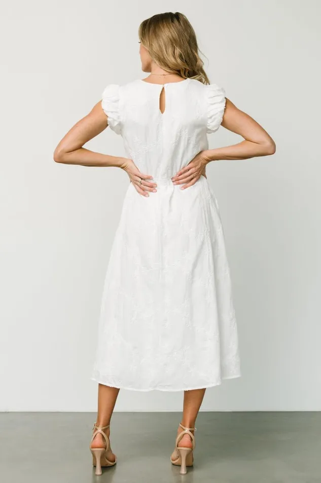 Baltic Born Midi Dresses Odetta Embossed Midi Dress Off White 8211 Women Baltic Born Midi Dresses Odetta Embossed Midi Dress Off White 8211 Women