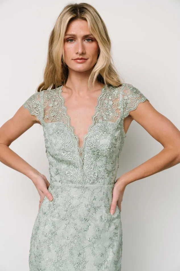 Baltic Born Midi Dresses Oriana Embossed Shimmer Midi Dress Sage 8211 Women Baltic Born Midi Dresses Oriana Embossed Shimmer Midi Dress Sage 8211 Women