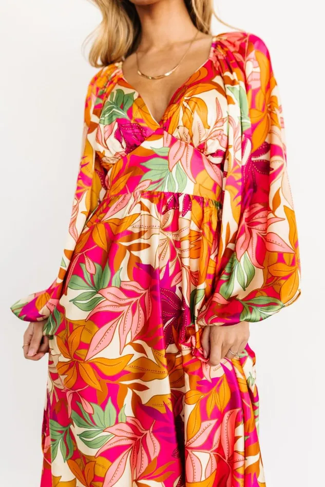 Baltic Born Midi Dresses Sabrina Satin Dress Multi Print 8211 Women Baltic Born Midi Dresses Sabrina Satin Dress Multi Print 8211 Women