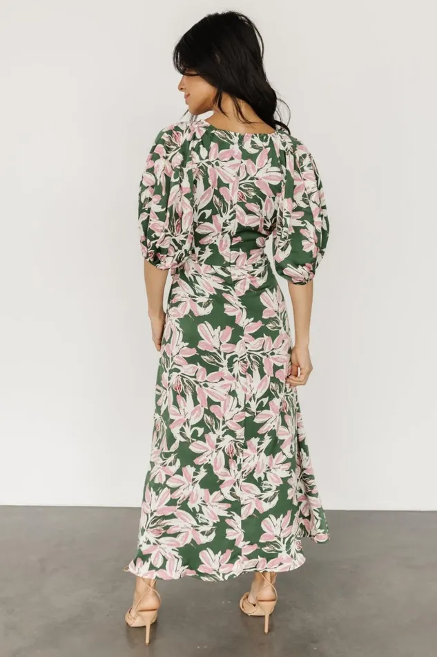Baltic Born Midi Dresses Tucson Midi Dress Green Pink 8211 Women Baltic Born Midi Dresses Tucson Midi Dress Green Pink 8211 Women