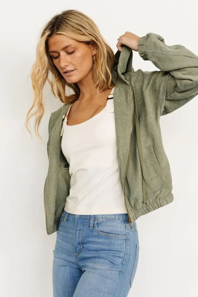 Baltic Born Outerwear Frankie Zip Jacket Dusty Olive 8211 Women Baltic Born Outerwear Frankie Zip Jacket Dusty Olive 8211 Women