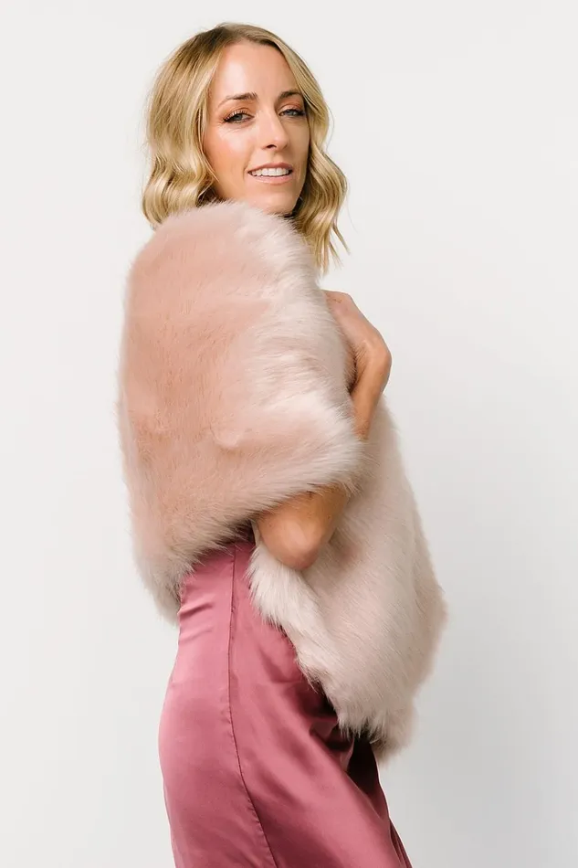 Baltic Born Outerwear Jovie Faux Fur Shawl Pale Blush 8211 Women Baltic Born Outerwear Jovie Faux Fur Shawl Pale Blush 8211 Women