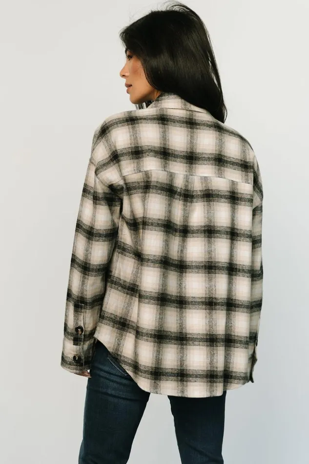 Baltic Born Outerwear Lanier Plaid Shacket Taupe Multi 8211 Women Baltic Born Outerwear Lanier Plaid Shacket Taupe Multi 8211 Women