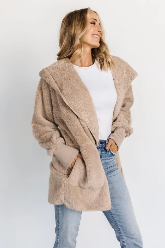 Baltic Born Outerwear Melrose Teddy Jacket Taupe 8211 Women Baltic Born Outerwear Melrose Teddy Jacket Taupe 8211 Women