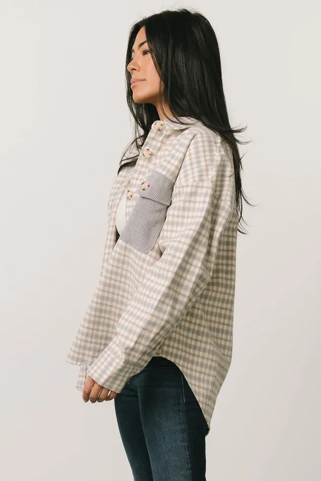 Baltic Born Outerwear Seeley Shacket Dusty Blue Multi 8211 Women Baltic Born Outerwear Seeley Shacket Dusty Blue Multi 8211 Women