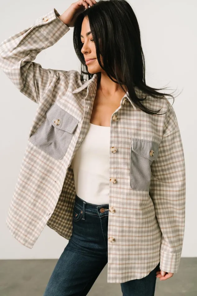 Baltic Born Outerwear Seeley Shacket Dusty Blue Multi 8211 Women Baltic Born Outerwear Seeley Shacket Dusty Blue Multi 8211 Women