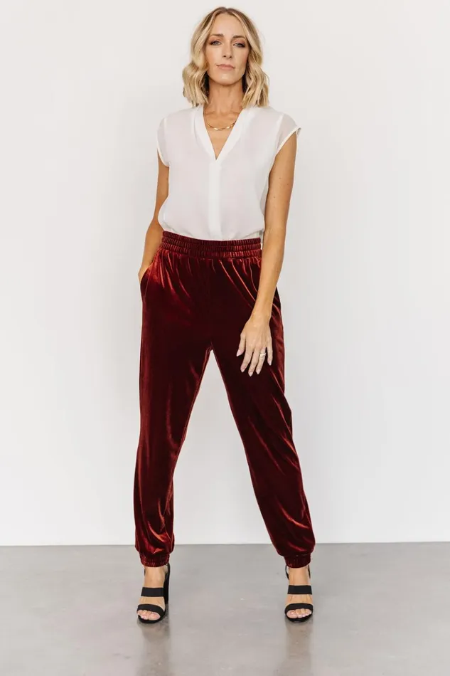 Baltic Born Pants Archie Velvet Jogger Pants Cinnamon 8211 Women Baltic Born Pants Archie Velvet Jogger Pants Cinnamon 8211 Women