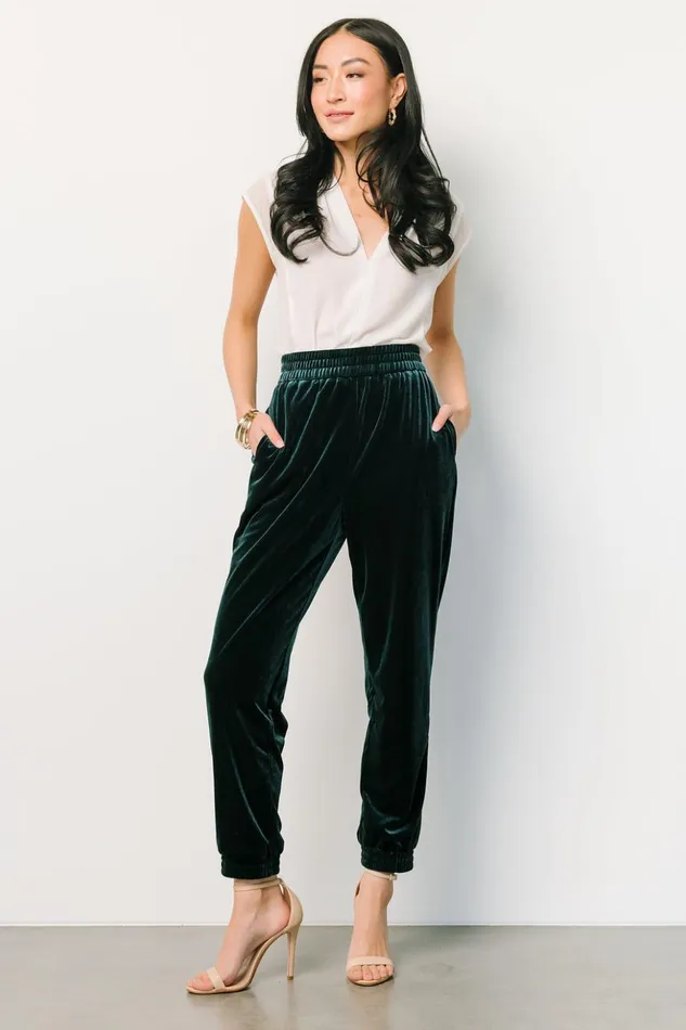 Baltic Born Pants Archie Velvet Jogger Pants Dark Green 8211 Women Baltic Born Pants Archie Velvet Jogger Pants Dark Green 8211 Women
