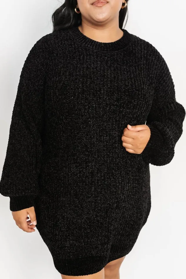 Baltic Born Short Dresses Christa Sweater Dress Black 8211 Women Baltic Born Short Dresses Christa Sweater Dress Black 8211 Women