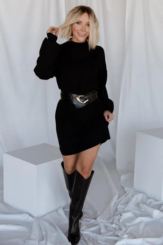 Baltic Born Short Dresses Jennings Sweater Dress Black 8211 Women Baltic Born Short Dresses Jennings Sweater Dress Black 8211 Women