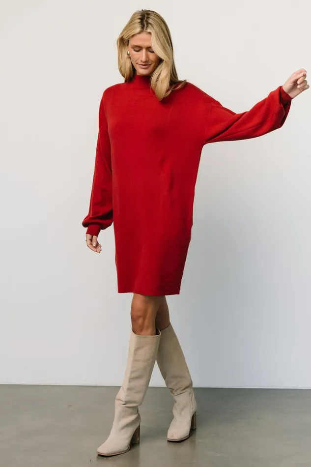Baltic Born Short Dresses Jennings Sweater Dress Red 8211 Women Baltic Born Short Dresses Jennings Sweater Dress Red 8211 Women