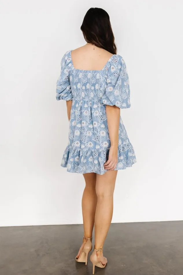 Baltic Born Short Dresses Serres Eyelet Mini Dress Blue Floral 8211 Women Baltic Born Short Dresses Serres Eyelet Mini Dress Blue Floral 8211 Women