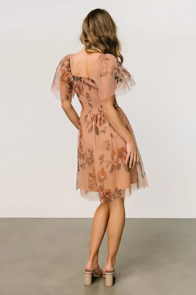 Baltic Born Short Dresses Tivoli Tulle Short Dress Copper Floral 8211 Women Baltic Born Short Dresses Tivoli Tulle Short Dress Copper Floral 8211 Women