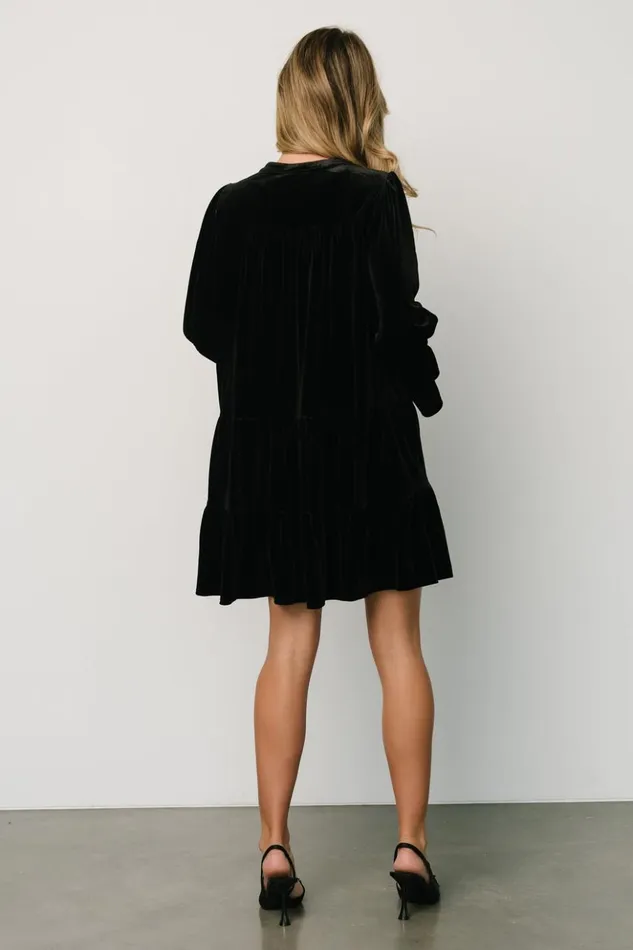 Baltic Born Short Dresses Tolman Velvet Short Dress Black 8211 Women Baltic Born Short Dresses Tolman Velvet Short Dress Black 8211 Women