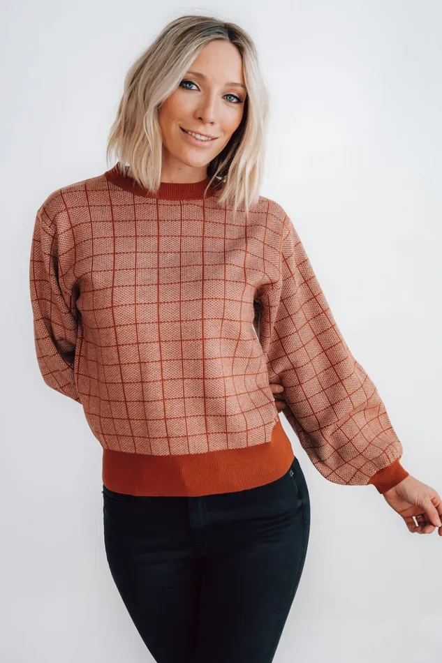 Baltic Born Sweaters Ryland Bubble Sleeve Sweater Rust 8211 Women Baltic Born Sweaters Ryland Bubble Sleeve Sweater Rust 8211 Women