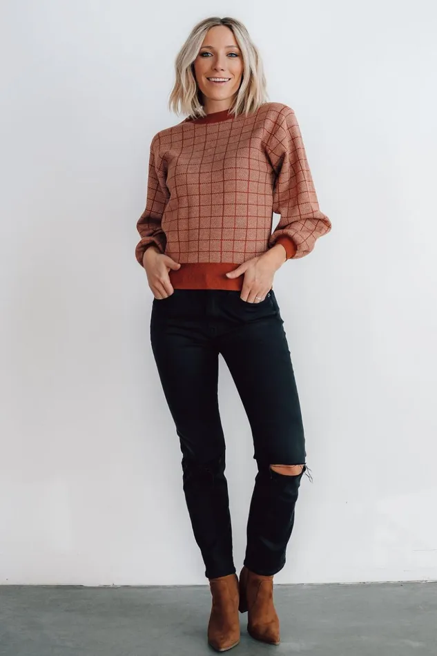 Baltic Born Sweaters Ryland Bubble Sleeve Sweater Rust 8211 Women Baltic Born Sweaters Ryland Bubble Sleeve Sweater Rust 8211 Women