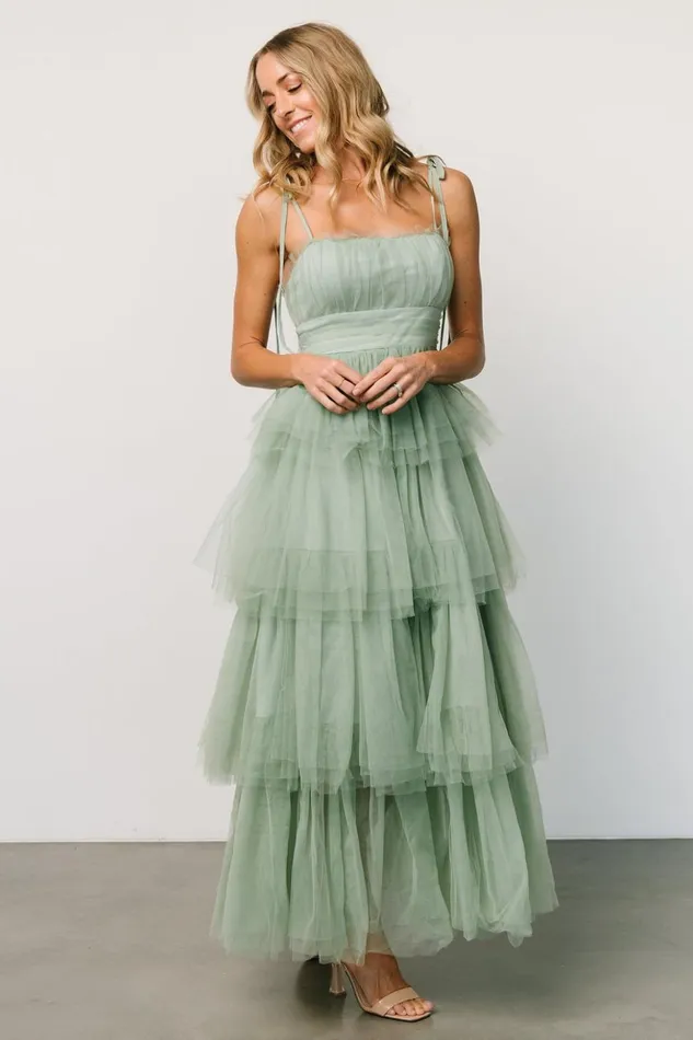 Baltic Born Tulle Styles Alora Tulle Tiered Maxi Dress Sage Green 8211 Women Baltic Born Tulle Styles Alora Tulle Tiered Maxi Dress Sage Green 8211 Women