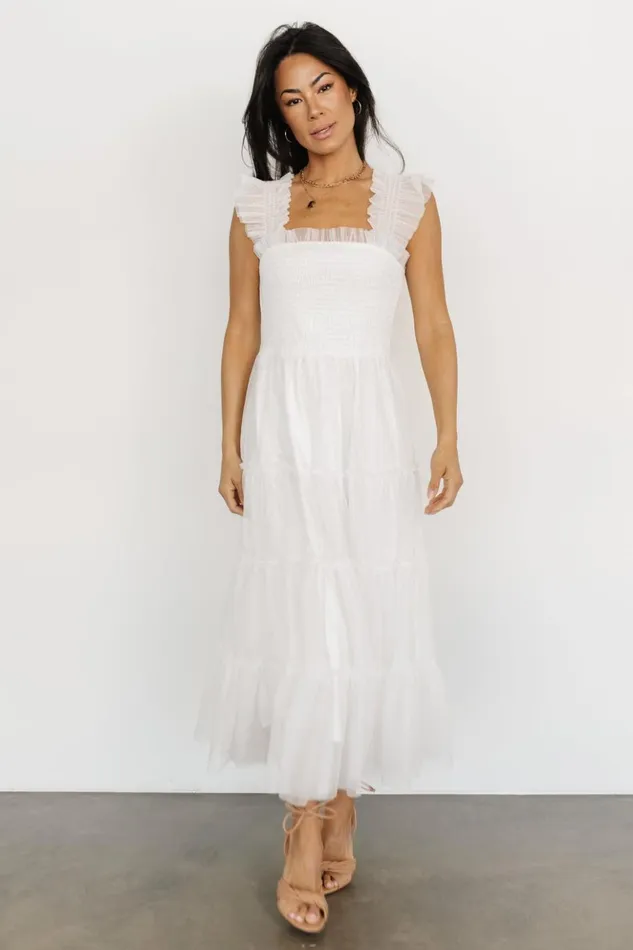 Baltic Born Tulle Styles Emma Smocked Tulle Dress Off White 8211 Women