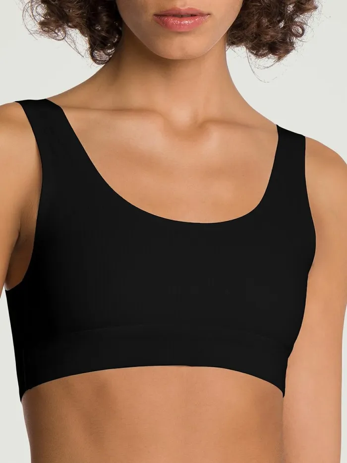 Beauty Cotton Crop Top Bra Black Women Wolford Bras