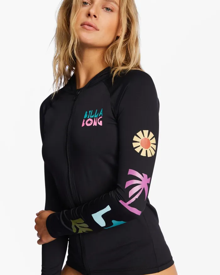 Billabong ADIV UPF 50 Long Sleeve Hooded Rashguard Black Women Adventure Division Swim Billabong ADIV UPF 50 Long Sleeve Hooded Rashguard Black Women Adventure Division Swim