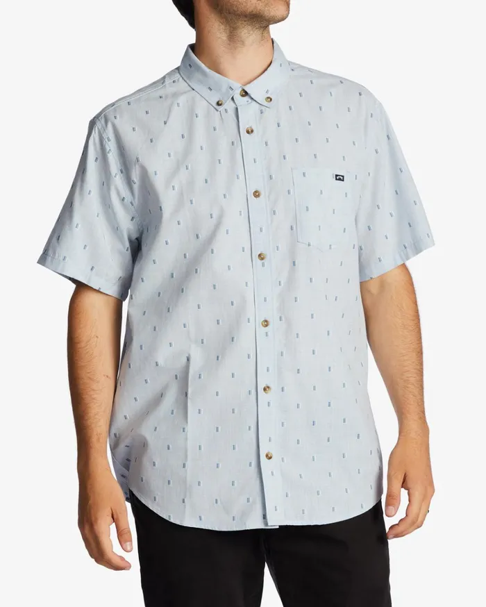 Billabong All Day Jacquard Short Sleeve Shirt Blue Haze Men Shirts