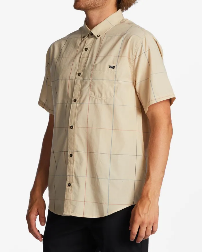 Billabong All Day Plaid Short Sleeve Shirt Sand Men Shirts Billabong All Day Plaid Short Sleeve Shirt Sand Men Shirts